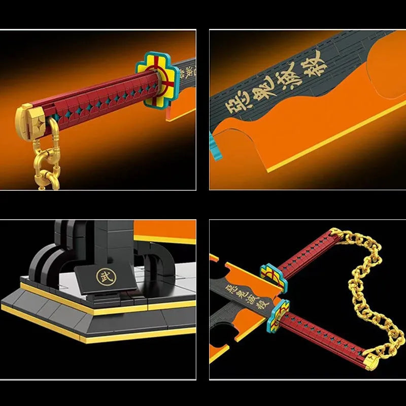 Building Blocks Creative MOC Demon Slayer Nichirin Ninja Sword Bricks Toy - 5