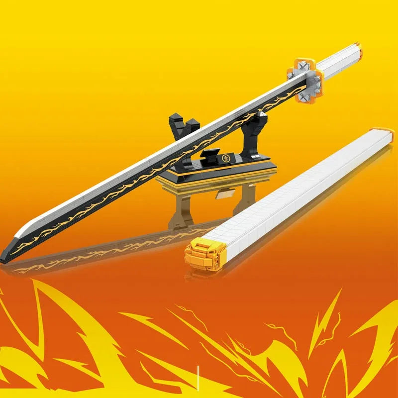 Building Blocks Creative MOC Demon Slayer Zenitsu Katana Sword Bricks Toy Construction Set Toys - 2