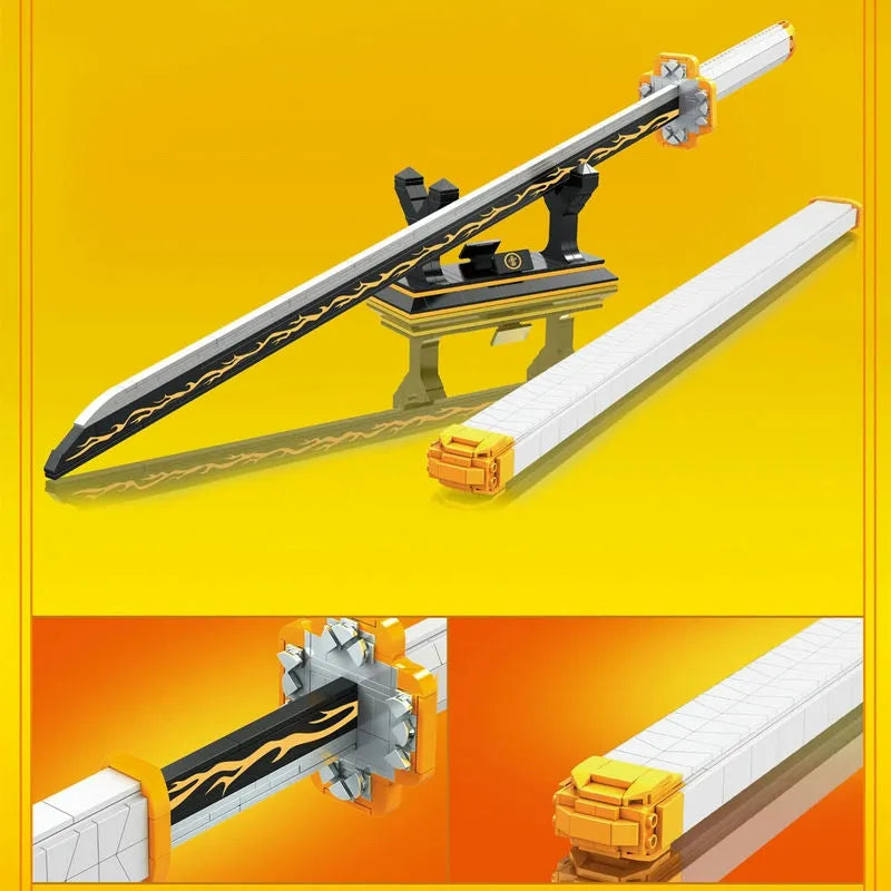 Building Blocks Creative MOC Demon Slayer Zenitsu Katana Sword Bricks Toy Construction Set Toys - 4