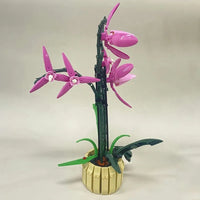 Thumbnail for Building Blocks Creator Flower Plant MOC Pot Cold Orchid Bricks Toys - 7