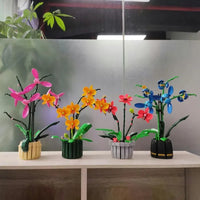 Thumbnail for Building Blocks Creator Flower Plant MOC Pot Cold Orchid Bricks Toys - 4