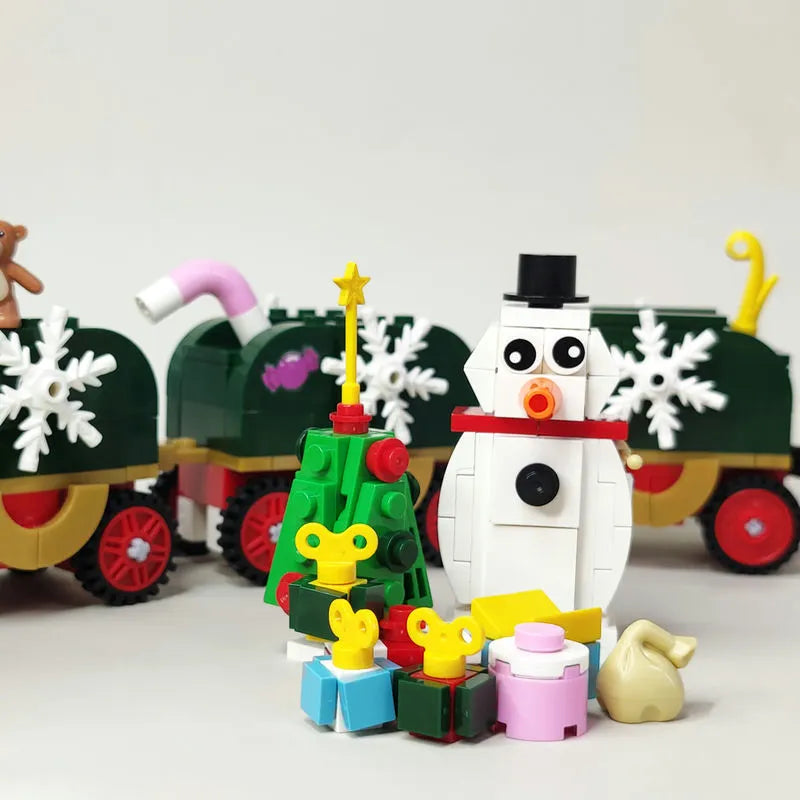 Building Blocks Ideas Christmas Tree Santa Train LED Bricks Toy - 5