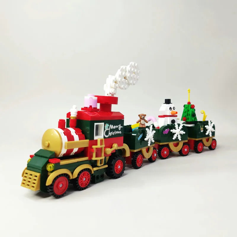 Building Blocks Ideas Christmas Tree Santa Train LED Bricks Toy - 1