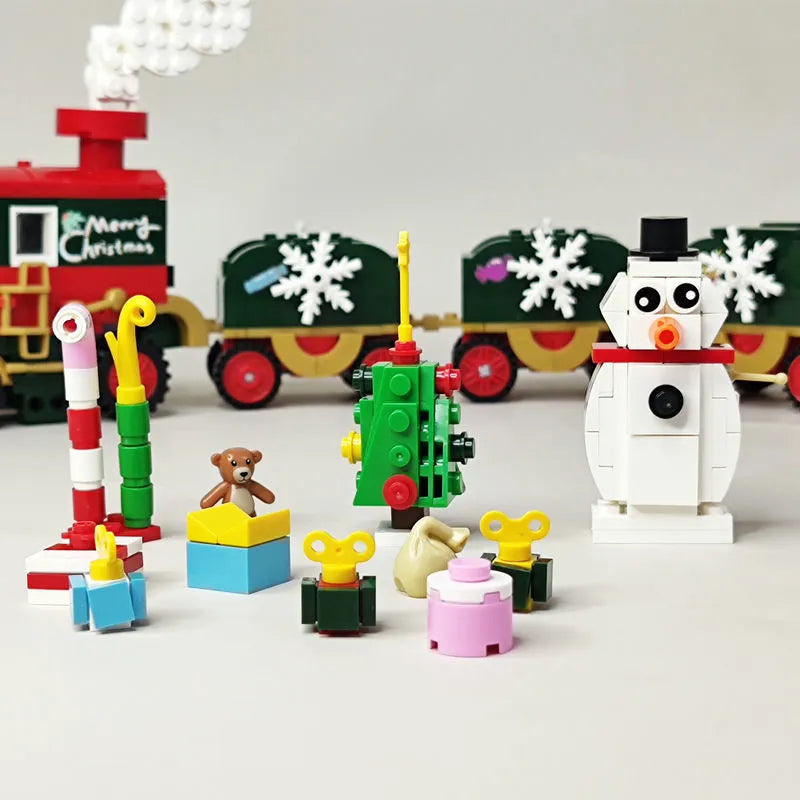 Building Blocks Ideas Christmas Tree Santa Train LED Bricks Toy - 4