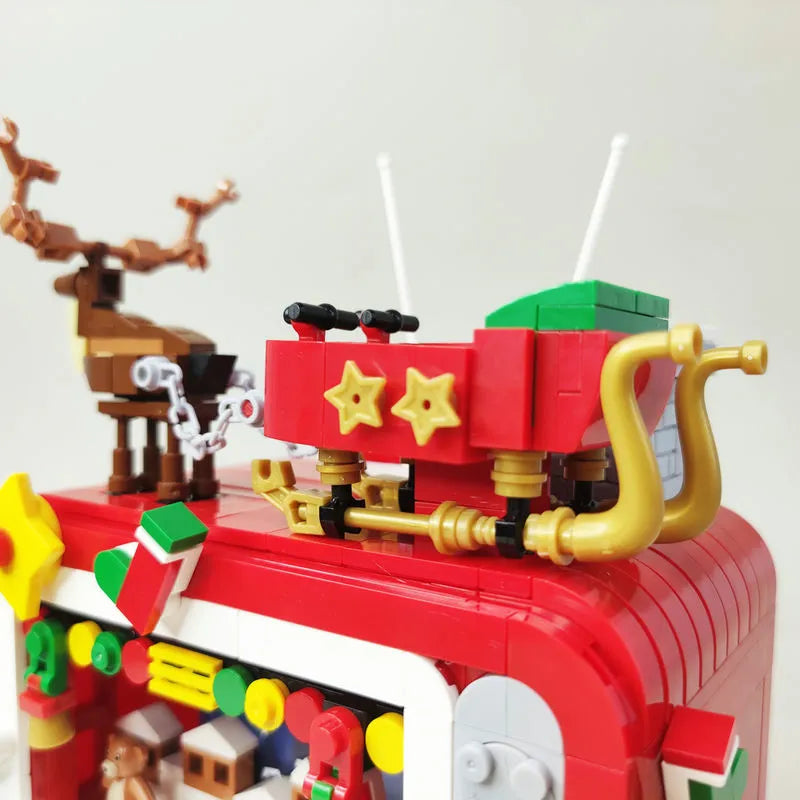 Building Blocks Ideas Christmas Winter Santa TV LED Bricks Model Kids Toys - 4