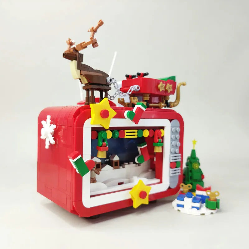 Building Blocks Ideas Christmas Winter Santa TV LED Bricks Model Kids Toys Construction Set Toys - 7
