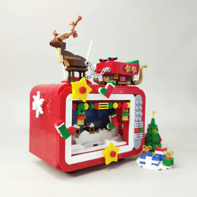 Building Blocks Ideas Christmas Winter Santa TV LED Bricks Model Kids Toys - 7