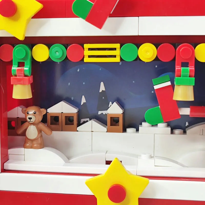 Santa Brick Christmas Winter Santa TV Led Building Blocks Model