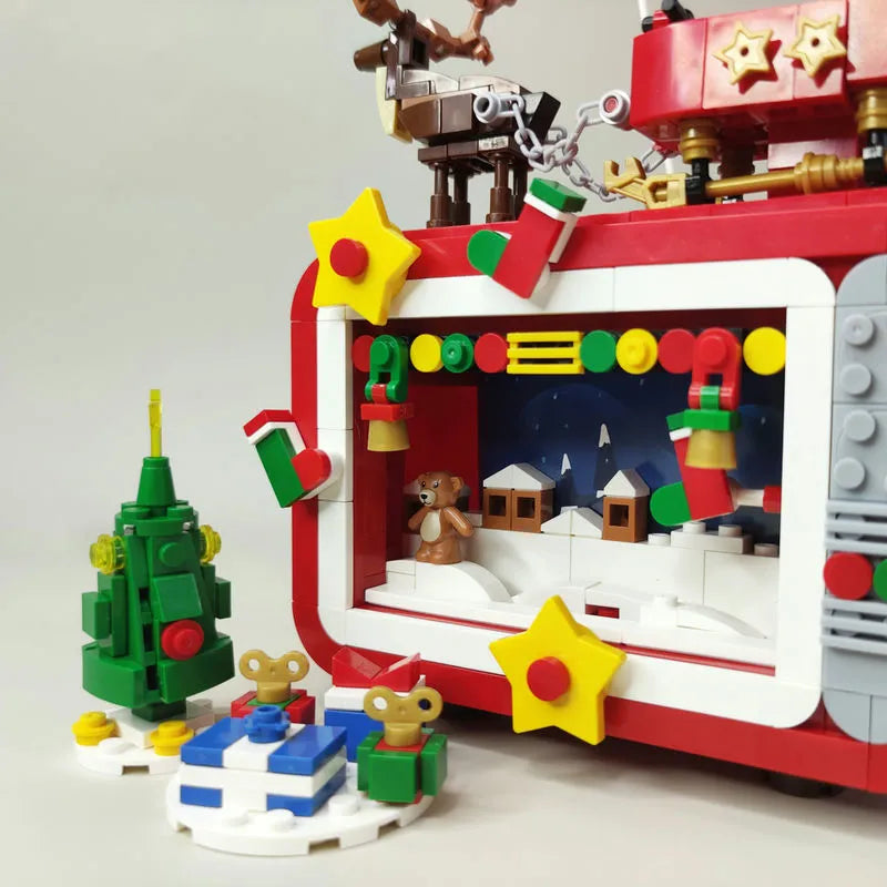 Building Blocks Ideas Christmas Winter Santa TV LED Bricks Model Kids Toys - 2