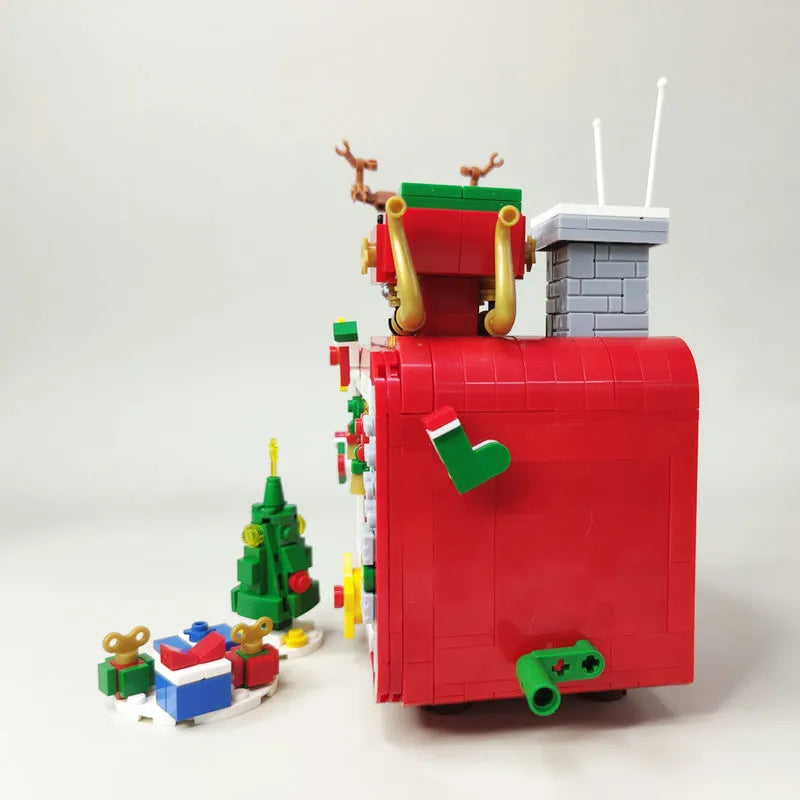 Santa Brick Christmas Winter Santa TV Led Building Blocks Model