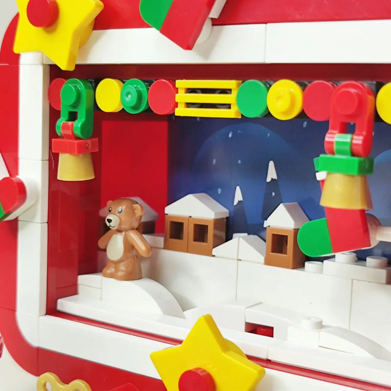 Building Blocks Ideas Christmas Winter Santa TV LED Bricks Model Kids Toys Construction Set Toys - 9