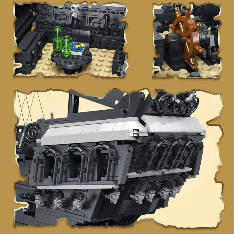 Building Blocks MOC 6001 Pirates Of Caribbean Black Pearl Ship Bricks Toys - 16