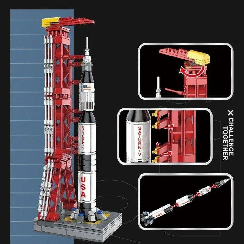 Building Blocks MOC Apollo Saturn V Launch Tower Bricks Kids Toys 7022 - 7