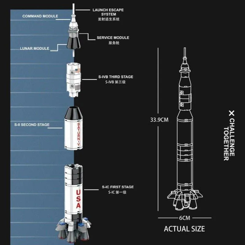 Building Blocks MOC Apollo Saturn V Launch Tower Bricks Kids Toys 7022 - 6