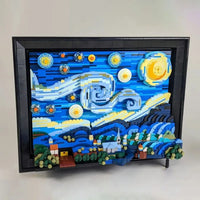 Thumbnail for Building Blocks MOC Art Idea Famous Picture Paint Starry Night Bricks Toys - 4