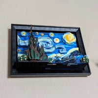 Thumbnail for Building Blocks MOC Art Idea Famous Picture Paint Starry Night Bricks Toys - 2