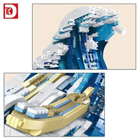 Thumbnail for Building Blocks MOC Art Mosaic Great Kanagawa Wave Bricks Toys - 8