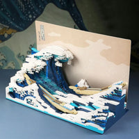 Thumbnail for Building Blocks MOC Art Mosaic Great Kanagawa Wave Bricks Toys - 5