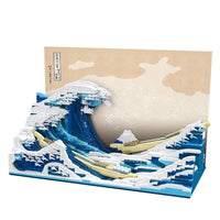 Thumbnail for Building Blocks MOC Art Mosaic Great Kanagawa Wave Bricks Toys - 1