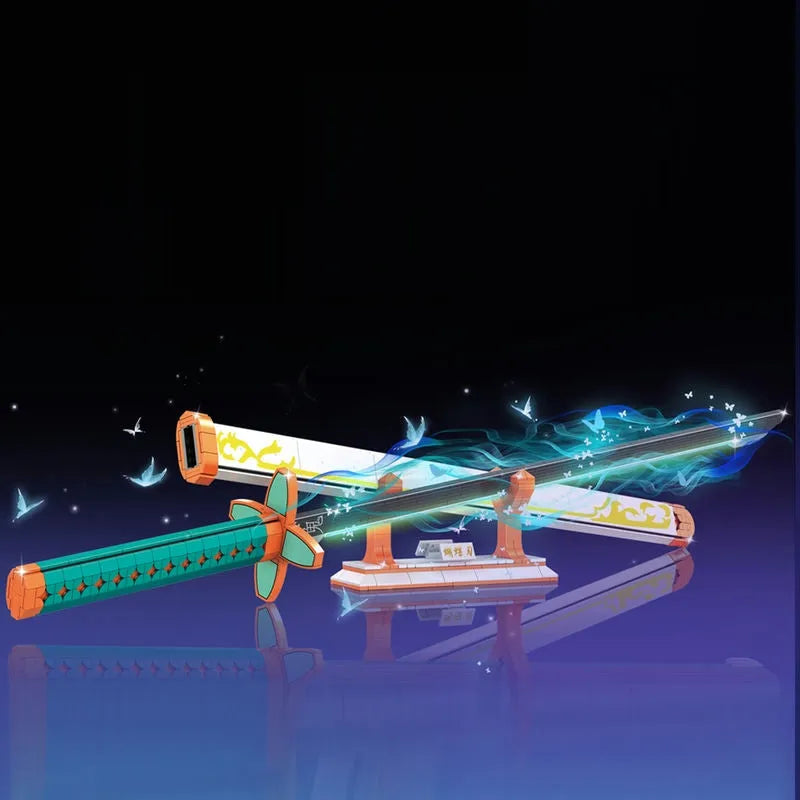 Building Blocks MOC Creative Demon Slayer Butterfly Blade Knife Bricks Toy Construction Set Toys - 3