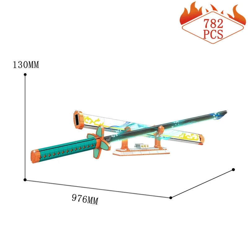 Building Blocks MOC Creative Demon Slayer Butterfly Blade Knife Bricks Toy Construction Set Toys - 1