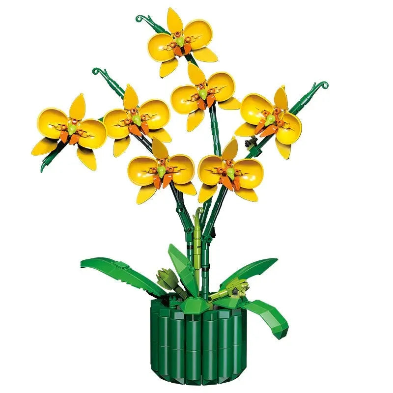 Building Blocks MOC Flower Plant Pot Dancer Orchid Bricks Toy - 1