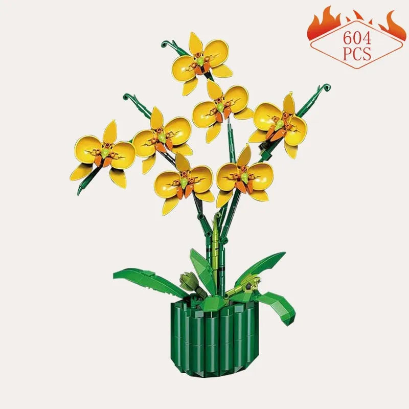 Building Blocks MOC Flower Plant Pot Dancer Orchid Bricks Toy - 2