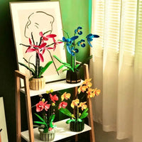 Thumbnail for Building Blocks MOC Flower Plant Pot Dancer Orchid Bricks Toy - 3