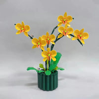 Thumbnail for Building Blocks MOC Flower Plant Pot Dancer Orchid Bricks Toy - 5