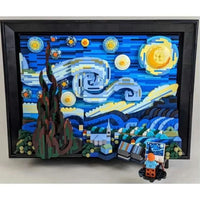Thumbnail for Building Blocks MOC Ideas Creator The Starry Night Paint Frame Bricks Toys - 4