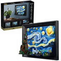 Thumbnail for Building Blocks MOC Ideas Creator The Starry Night Paint Frame Bricks Toys - 7