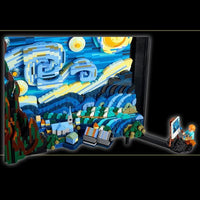 Thumbnail for Building Blocks MOC Ideas Creator The Starry Night Paint Frame Bricks Toys - 8