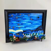 Thumbnail for Building Blocks MOC Ideas Creator The Starry Night Paint Frame Bricks Toys Construction Set Toys - 1