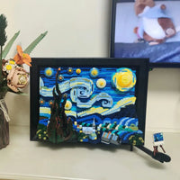 Thumbnail for Building Blocks MOC Ideas Creator The Starry Night Paint Frame Bricks Toys Construction Set Toys - 14