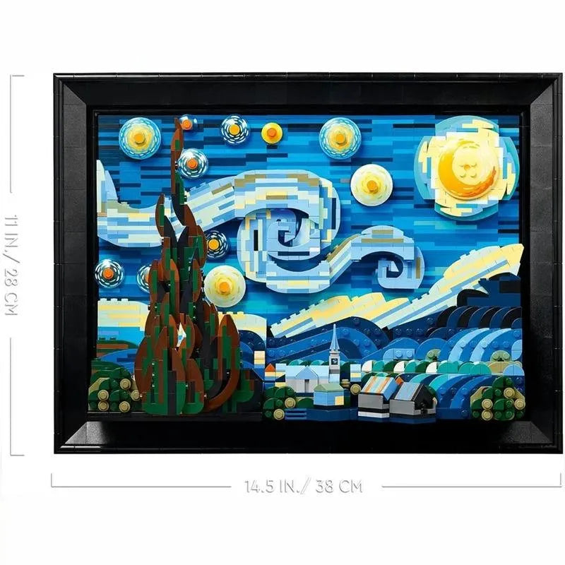 Building Blocks MOC Ideas Creator The Starry Night Paint Frame Bricks Toys - 5