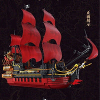 Thumbnail for Building Blocks Pirates Of The Caribbean MOC Queen Anne’s Revenge Ship Bricks Toy - 9