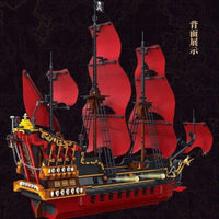 Thumbnail for Building Blocks Pirates Of The Caribbean MOC Queen Anne’s Revenge Ship Bricks Toy - 8