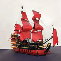 Thumbnail for Building Blocks Pirates Of The Caribbean MOC Queen Anne’s Revenge Ship Bricks Toy - 2