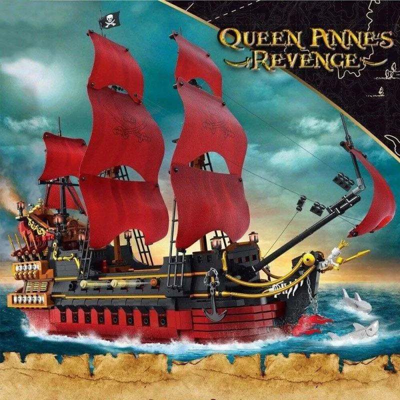 Building Blocks Pirates Of The Caribbean MOC Queen Anne’s Revenge Ship Bricks Toy - 3