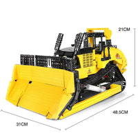 Thumbnail for Building Blocks MOC APP Motorized RC Bulldozer Truck Bricks Toy 22011 - 11