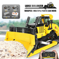 Thumbnail for Building Blocks MOC APP Motorized RC Bulldozer Truck Bricks Toy 22011 - 7