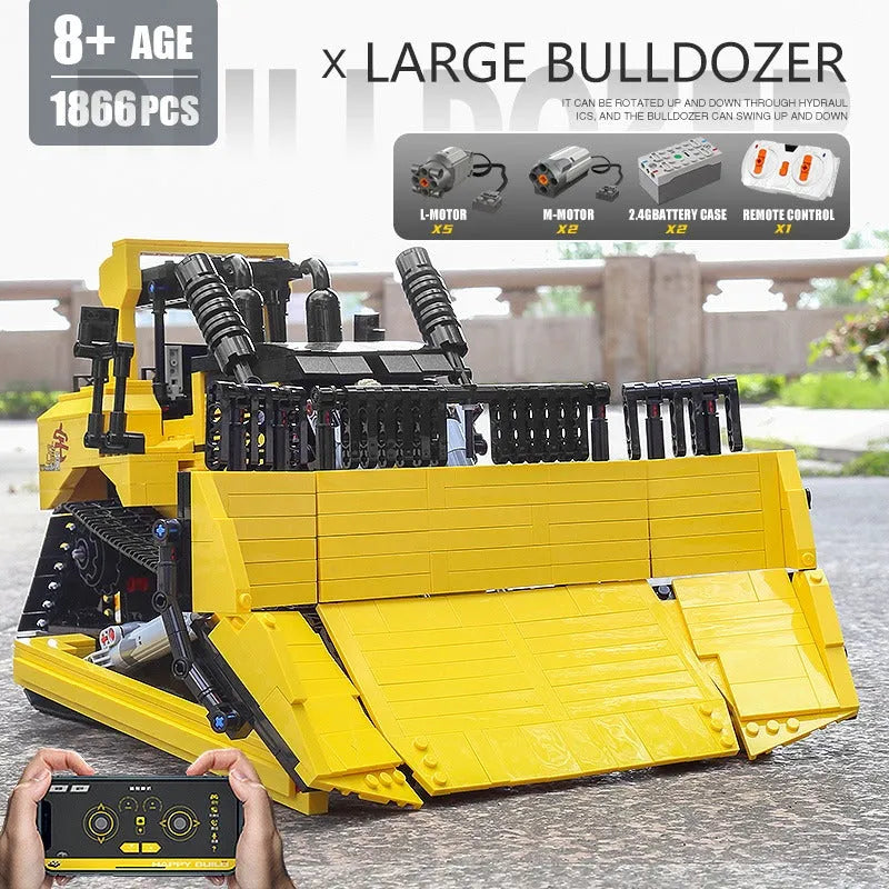 Building Blocks MOC APP Motorized RC Bulldozer Truck Bricks Toy 22011 - 12