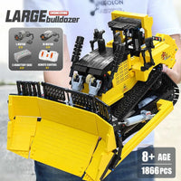 Thumbnail for Building Blocks MOC APP Motorized RC Bulldozer Truck Bricks Toy 22011 - 5