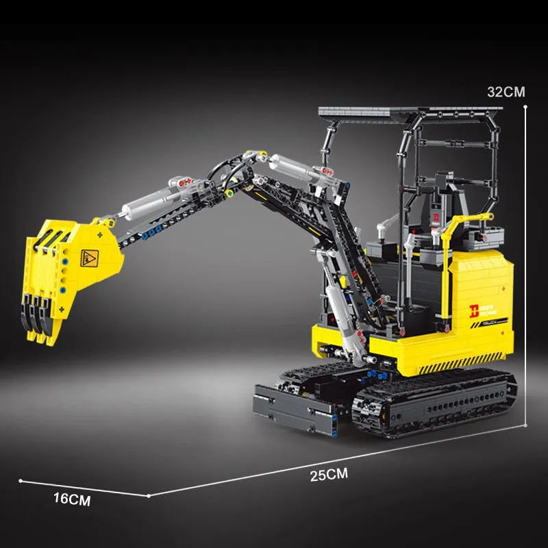 Building Blocks MOC APP Motorized RC Mini Excavator Truck Bricks Toys Construction Set Toys - 10