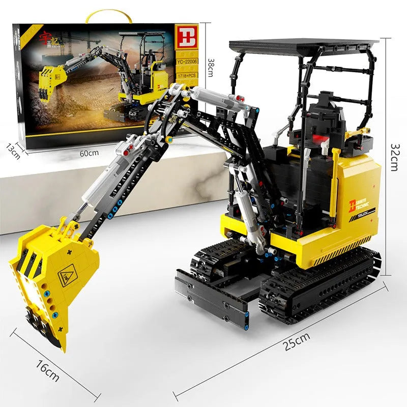 Building Blocks MOC APP Motorized RC Mini Excavator Truck Bricks Toys Construction Set Toys - 8