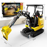 Thumbnail for Building Blocks MOC APP Motorized RC Mini Excavator Truck Bricks Toys Construction Set Toys - 8