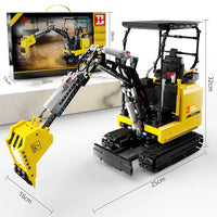 Thumbnail for Building Blocks MOC APP Motorized RC Mini Excavator Truck Bricks Toys - 8
