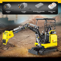 Thumbnail for Building Blocks MOC APP Motorized RC Mini Excavator Truck Bricks Toys Construction Set Toys - 2