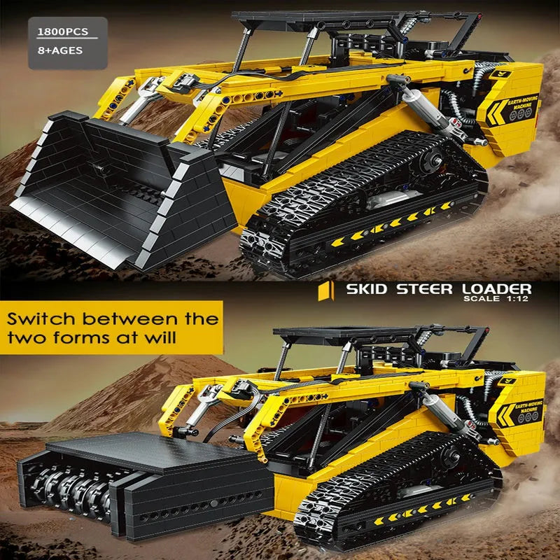Building Blocks MOC APP Motorized RC Skid Steer Loader Truck Bricks Toy Construction Set Toys - 4