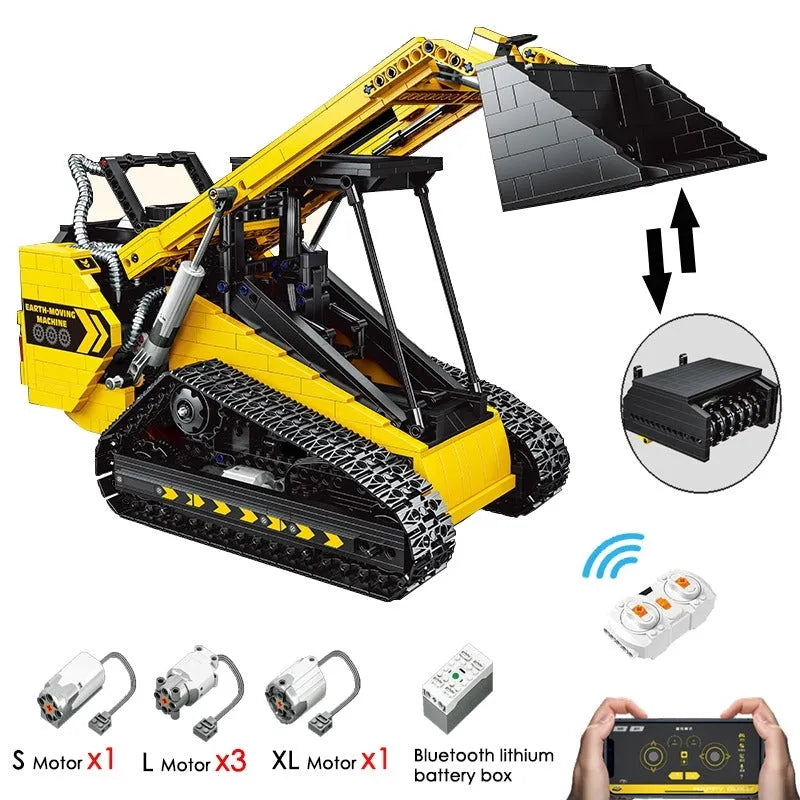 Building Blocks MOC APP Motorized RC Skid Steer Loader Truck Bricks Toy Construction Set Toys - 1